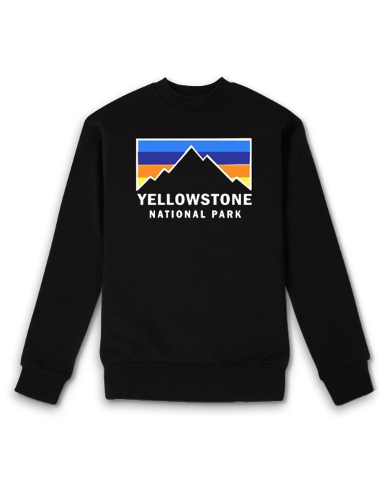 Yellowstone-National Park Retro Mountain Colors Sweatshirt