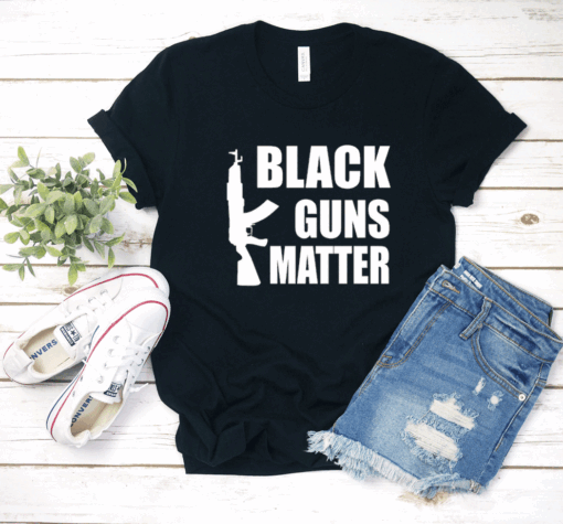 Black Guns Matter Letter Logo T Shirt