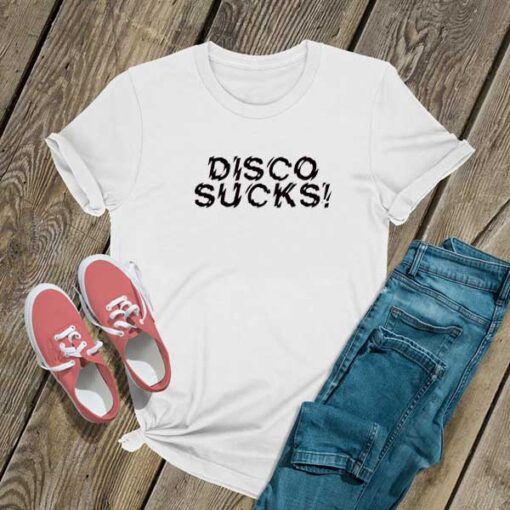 Disco Sucks Text T Shirt